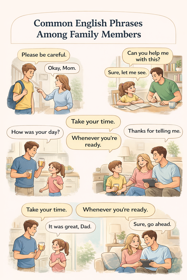 가족 사이에서 자주 쓰는 영어 말투를 일상 대화 예시