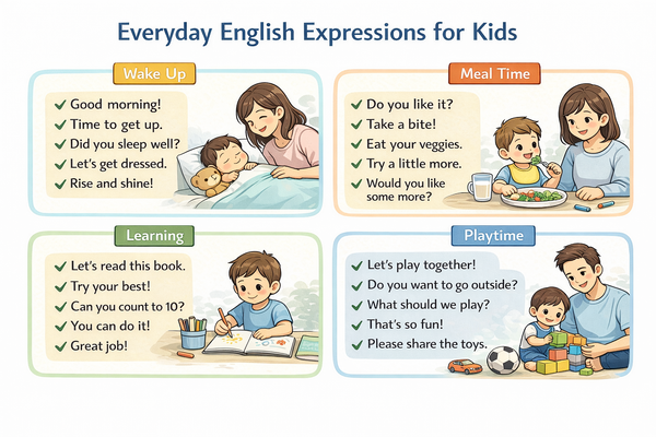 아이에게 쓰는 영어 말을 상황별로 정리한 생활 영어 표현 이미지