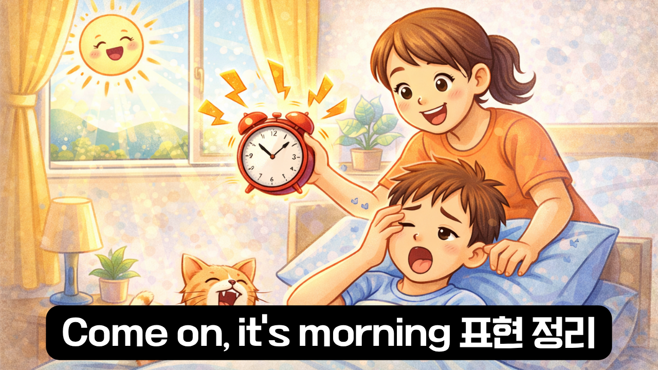 come on its morning 뜻과 사용 상황 설명 이미지