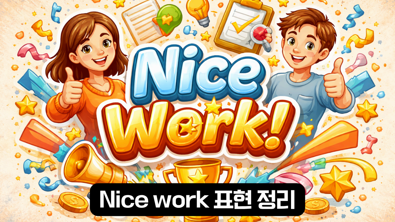 Nice work 뜻과 사용 설명 이미지