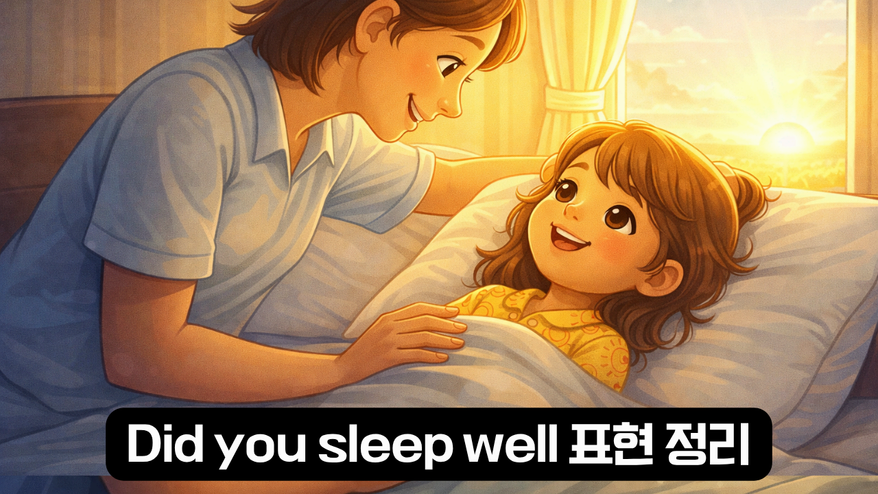did you sleep well 뜻과 사용 상황 설명 이미지