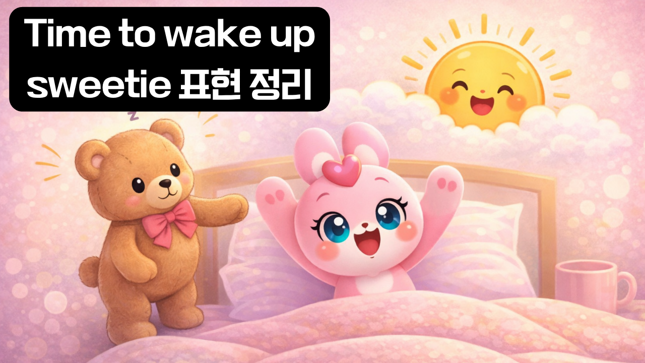 time to wake up sweetie 뜻과 사용 상황 설명 이미지