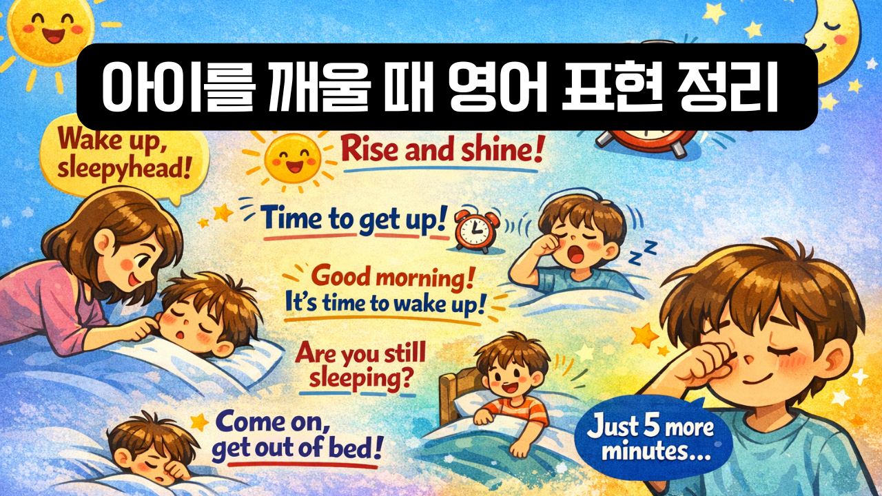 아이를 깨울 때 영어 표현 정리 이미지