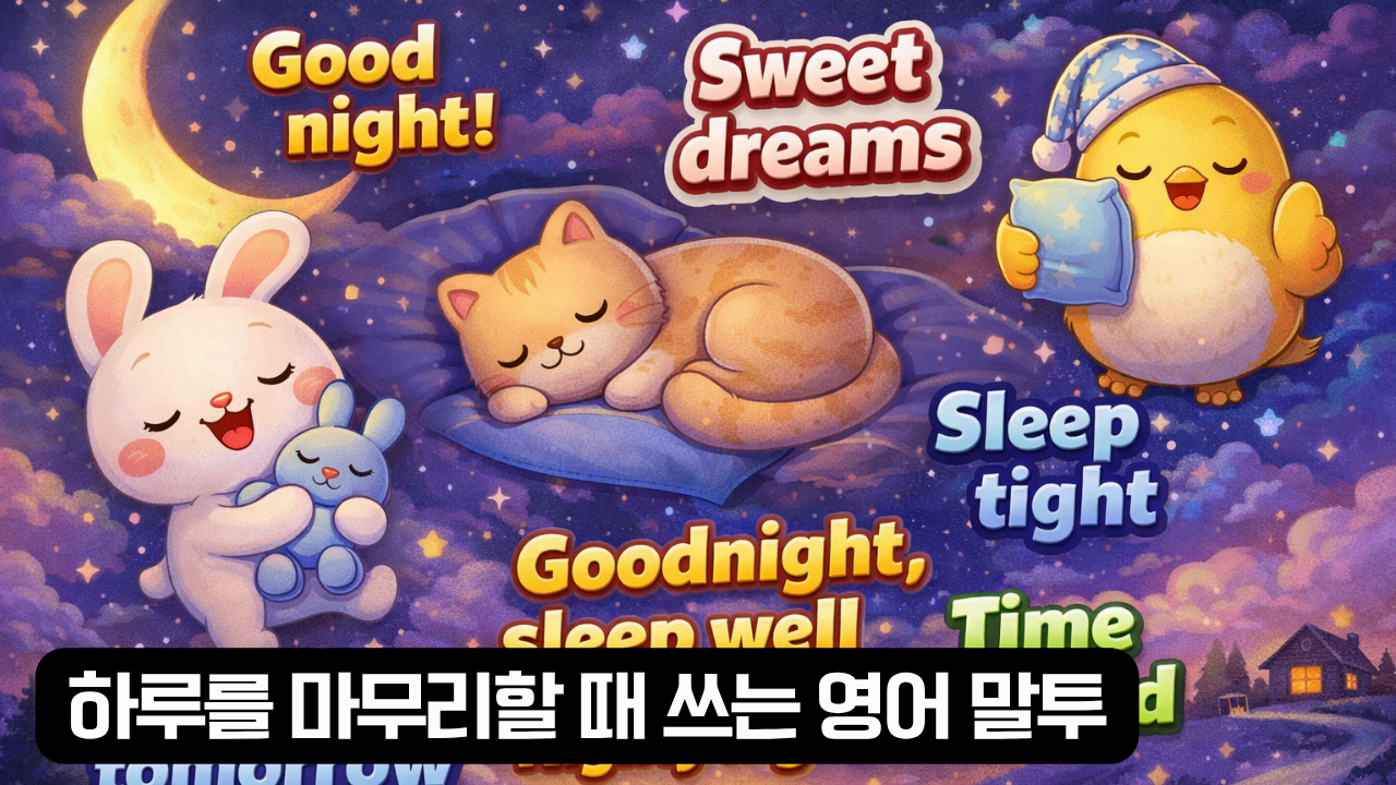 하루를 마무리할때 쓰는 영어말 이미지