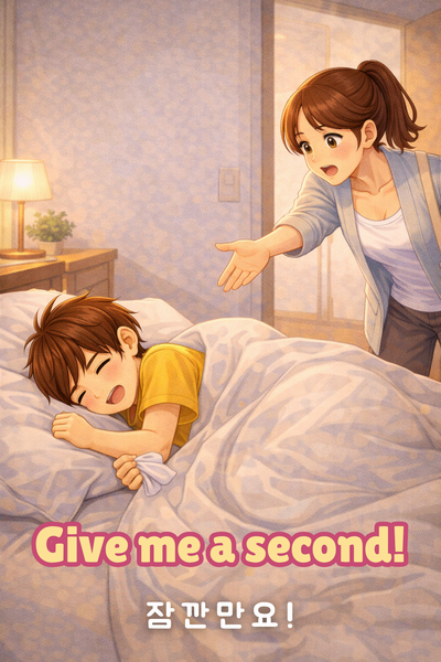 Give me a second 뜻을 표현한 영어 카드