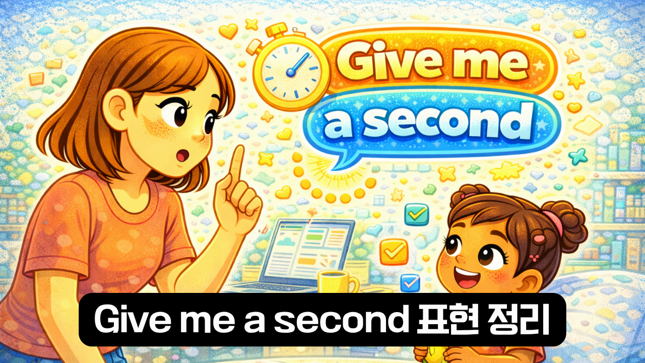 Give me a second 표현 정리 이미지