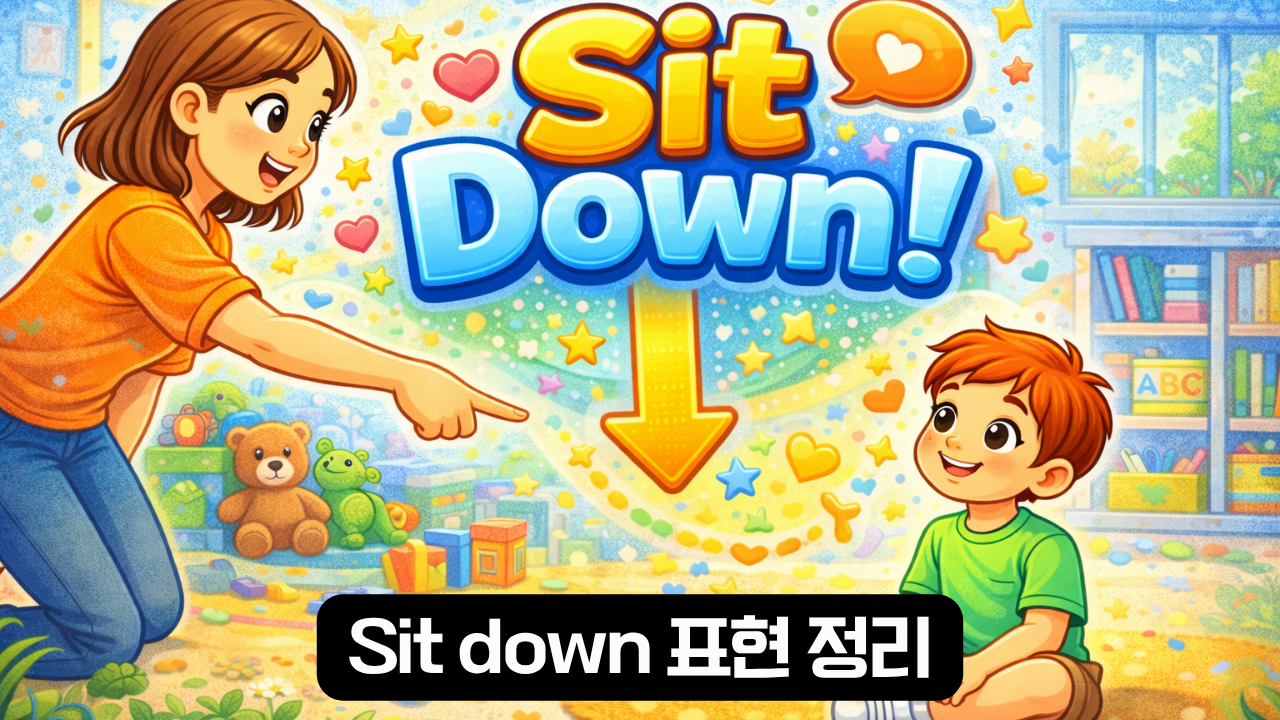 Sit down 영어 표현 이미지
