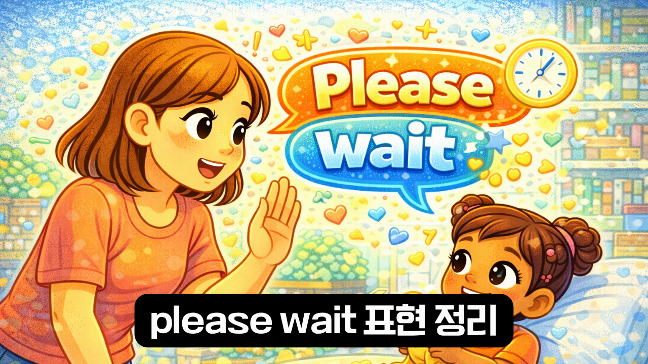 please wait 표현 정리 이미지
