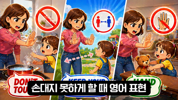 손대지 못하게 할 때 영어 표현 이미지