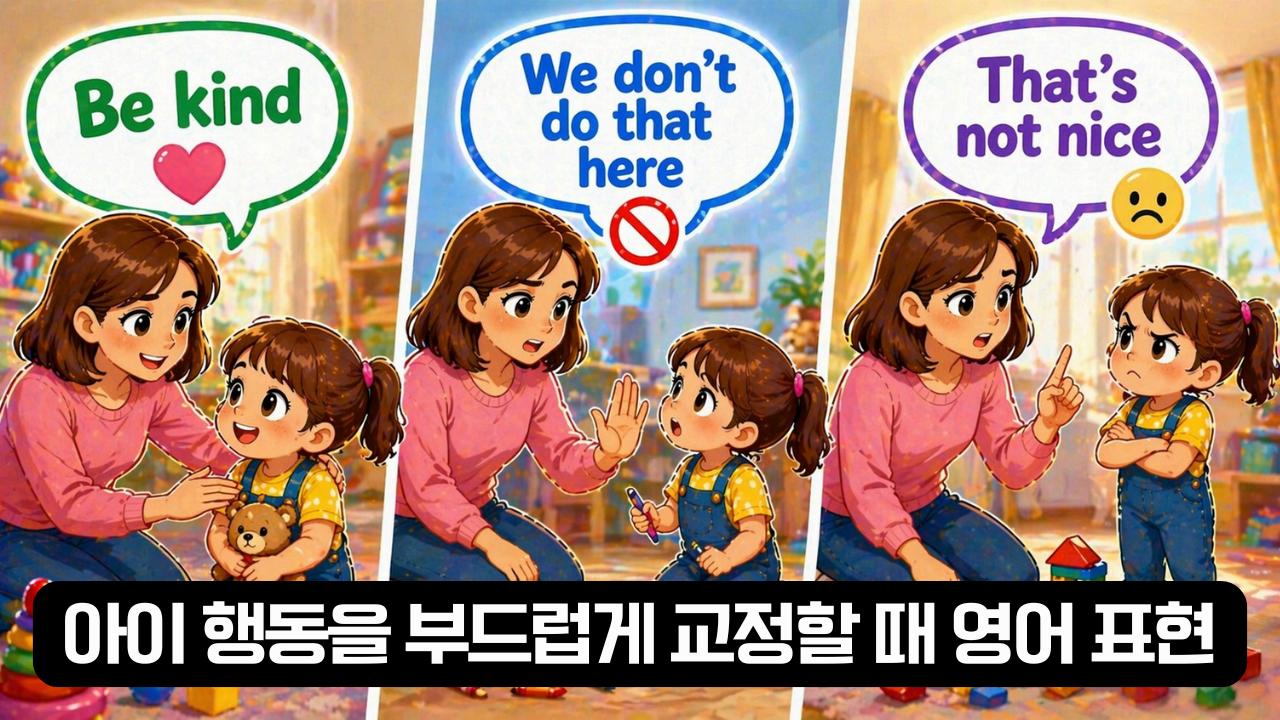 아이 행동을 부드럽게 교정할 때 영어 표현 이미지