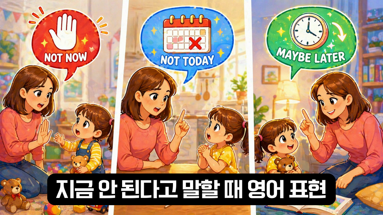 지금 안 된다고 말할 때 영어 표현 이미지